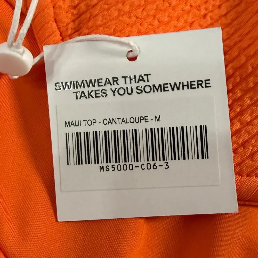 Monday Swimwear Maui Top Cantaloupe M NEW Underwire Cleavage Enhancing Demi